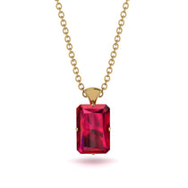 Hidden Halo Emerald Cut Ruby Necklace - Vanessa No. 40 image 1
