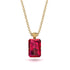 Hidden Halo Emerald Cut Ruby Necklace - Vanessa No. 40