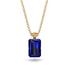 Hidden Halo Emerald Cut Sapphire Necklace - Vanessa No. 43 image 1