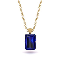 Hidden Halo Emerald Cut Sapphire Necklace - Vanessa No. 58 image 1