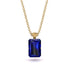 Hidden Halo Emerald Cut Sapphire Necklace - Vanessa No. 58 image 1
