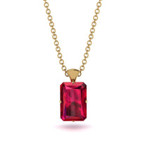 Hidden Halo Emerald Cut Ruby Necklace - Vanessa No. 70 image 1
