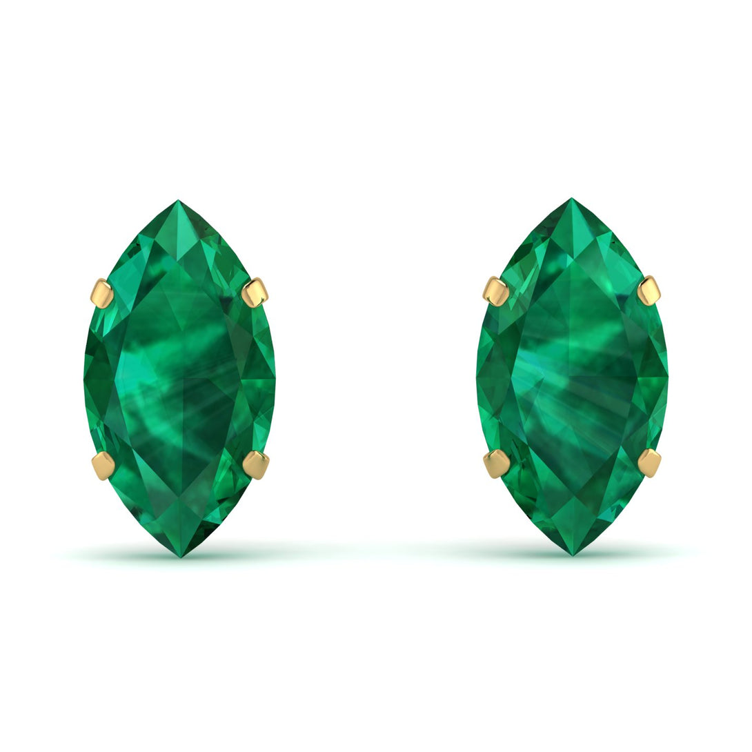 Hidden Halo Marquise Emerald Earrings - Journey No. 34