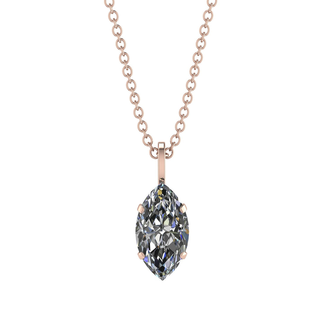 Hidden Halo Marquise Diamond Necklace - Journey No. 2
