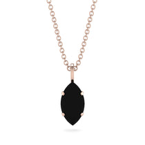 Hidden Halo Marquise Black Diamond Necklace - Journey No. 8 image 1
