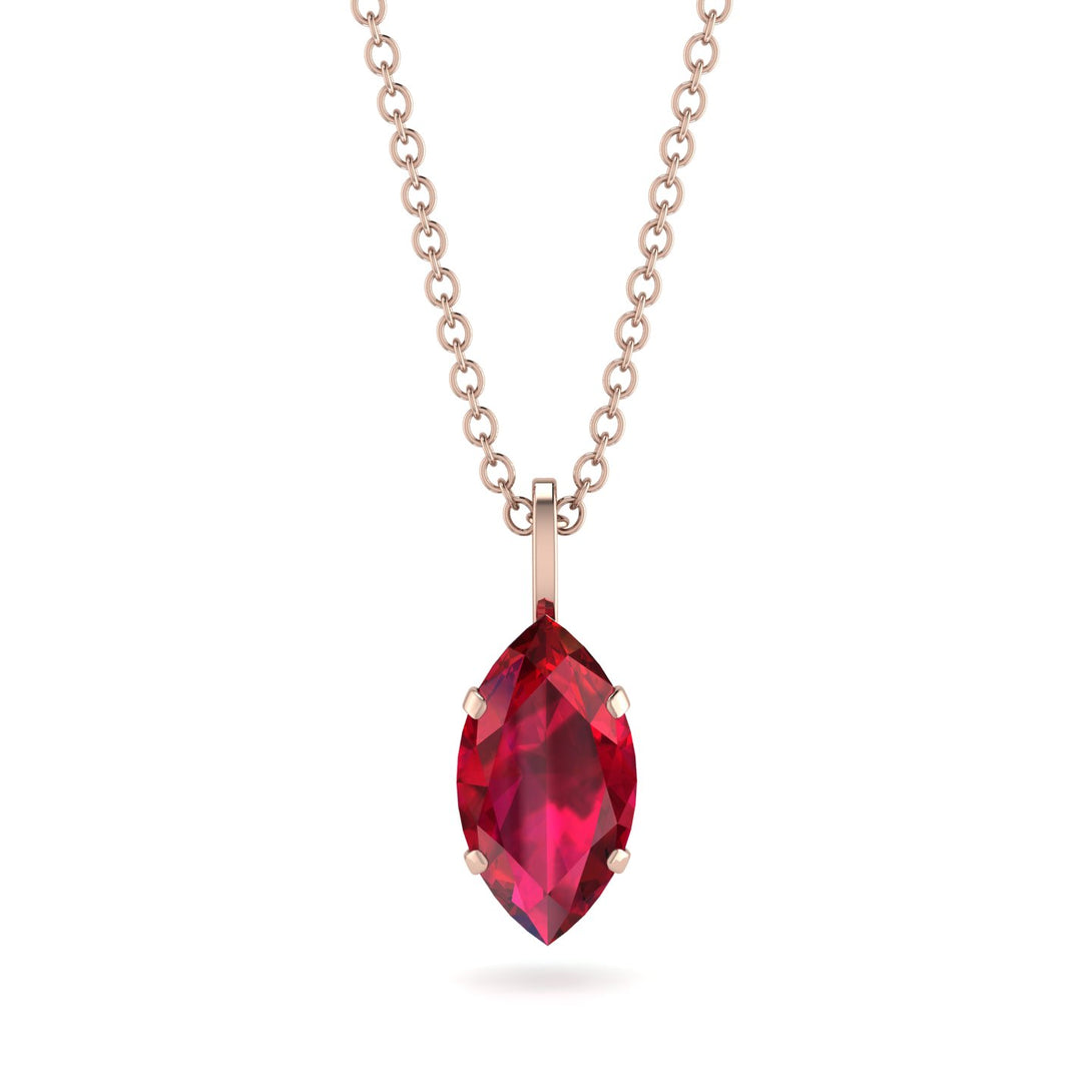 Hidden Halo Marquise Ruby Necklace - Journey No. 26