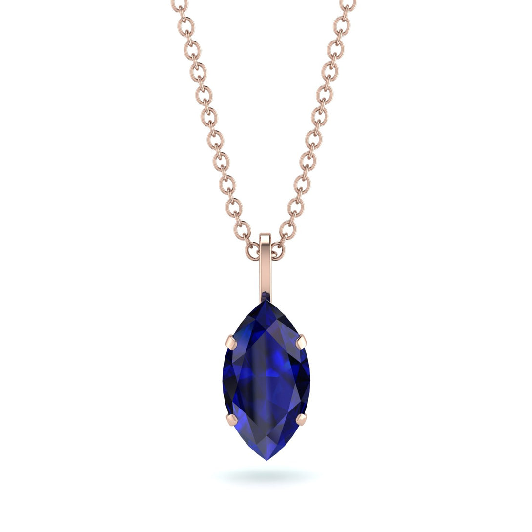Hidden Halo Marquise Sapphire Necklace - Journey No. 29