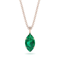 Hidden Halo Marquise Emerald Necklace - Journey No. 35 image 1