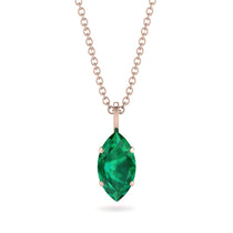 Hidden Halo Marquise Emerald Necklace - Journey No. 50 image 1