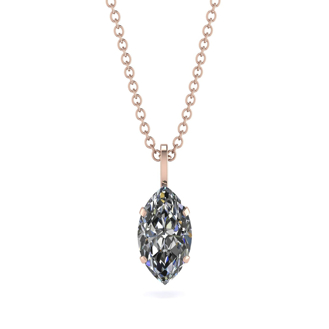 Hidden Halo Marquise Diamond Necklace - Journey No. 62
