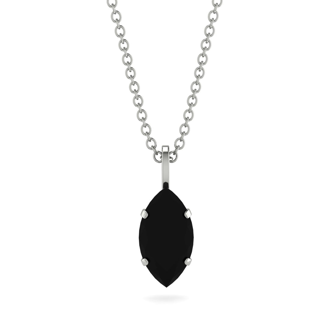 Hidden Halo Marquise Black Diamond Necklace - Journey No. 9