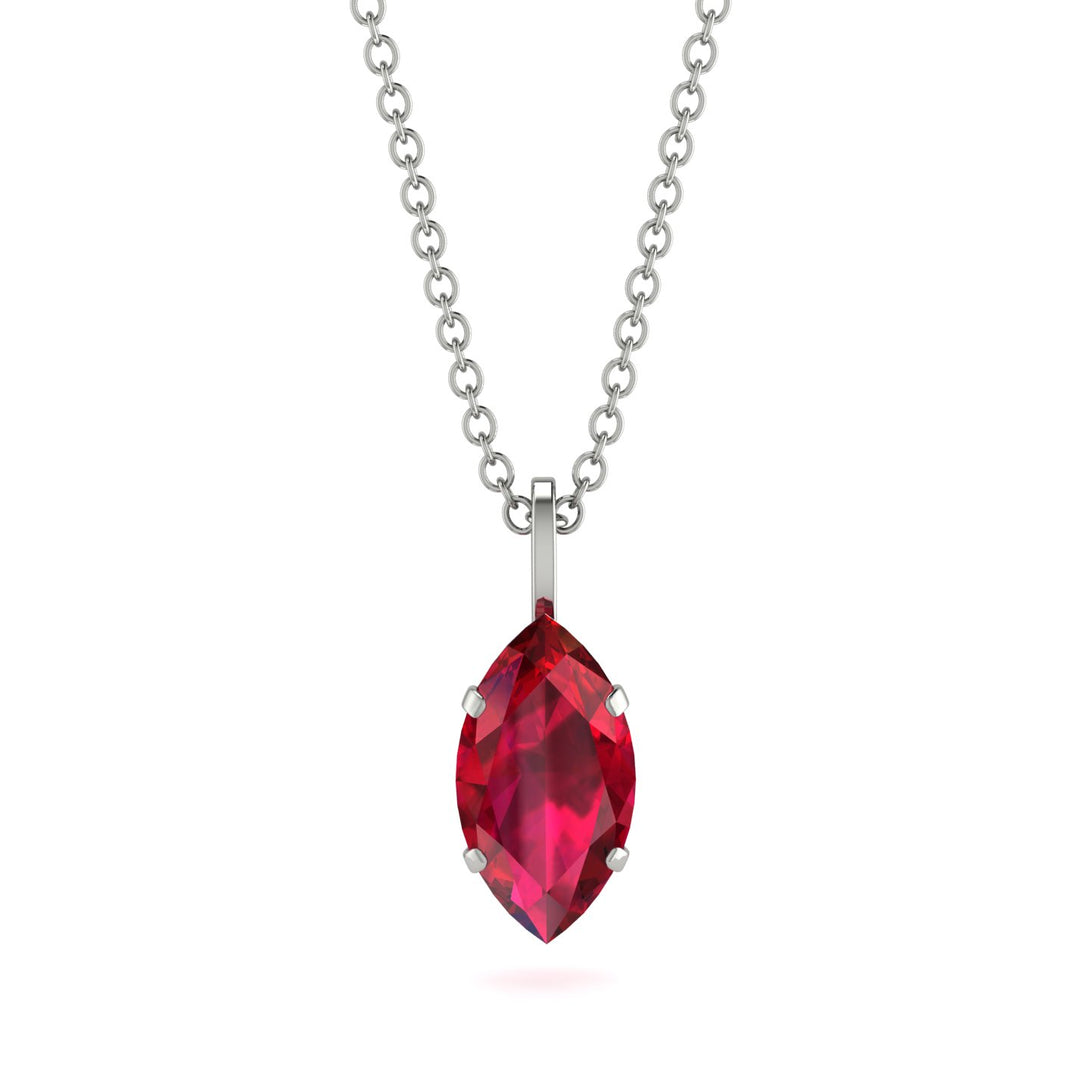 Hidden Halo Marquise Ruby Necklace - Journey No. 12