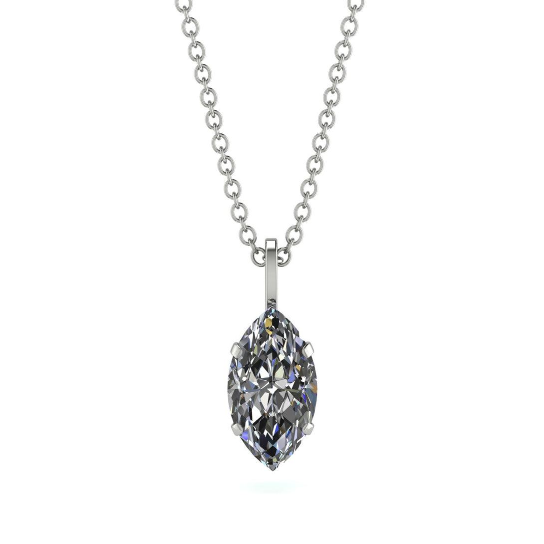 Hidden Halo Marquise Diamond Necklace - Journey No. 18