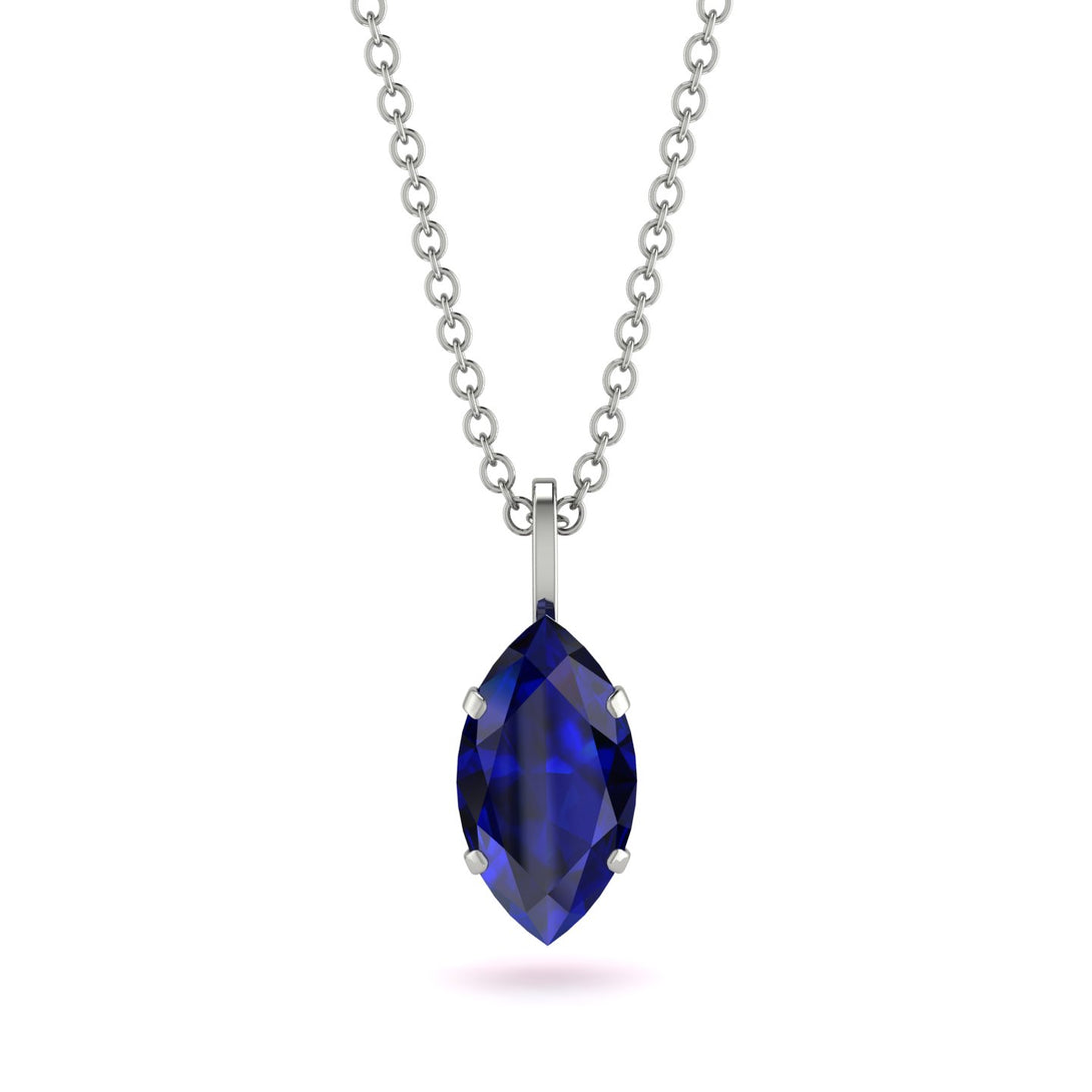 Hidden Halo Marquise Sapphire Necklace - Journey No. 60