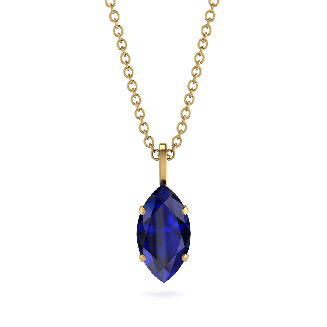 Hidden Halo Marquise Sapphire Necklace - Journey No. 13