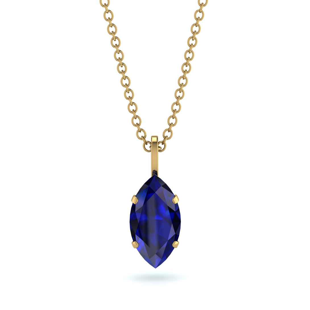 Hidden Halo Marquise Sapphire Necklace - Journey No. 28