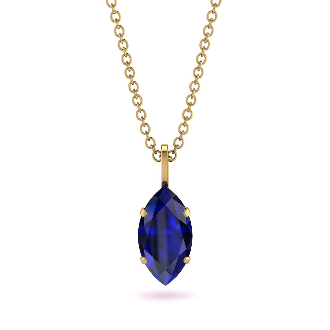 Hidden Halo Marquise Sapphire Necklace - Journey No. 58