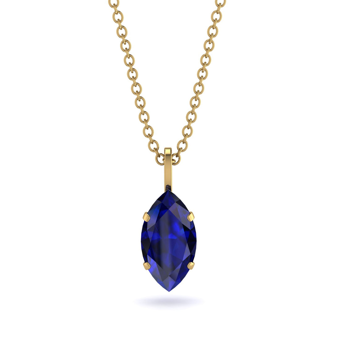 Hidden Halo Marquise Sapphire Necklace - Journey No. 73