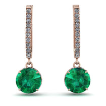 Emerald Dangle Earrings With Hidden Halo - Adaline No. 5 image 1