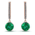 Emerald Dangle Earrings With Hidden Halo - Adaline No. 5
