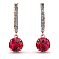 Ruby Dangle Earrings With Hidden Halo - Adaline No. 11 image 1