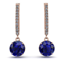 Sapphire Dangle Earrings With Hidden Halo - Adaline No. 14 image 1