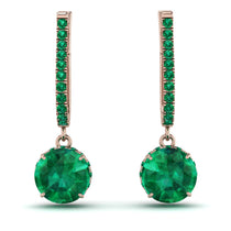 Emerald Dangle Earrings With Hidden Halo - Adaline No. 20 image 1