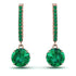 Emerald Dangle Earrings With Hidden Halo - Adaline No. 20