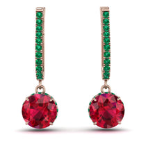 Ruby Dangle Earrings With Hidden Halo - Adaline No. 26 image 1