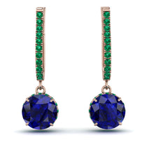 Sapphire Dangle Earrings With Hidden Halo - Adaline No. 29 image 1