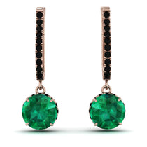 Emerald Dangle Earrings With Hidden Halo - Adaline No. 35 image 1