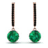 Emerald Dangle Earrings With Hidden Halo - Adaline No. 35