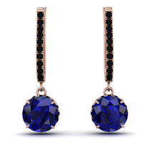 Sapphire Dangle Earrings With Hidden Halo - Adaline No. 44 image 1