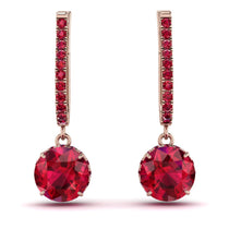 Ruby Dangle Earrings With Hidden Halo - Adaline No. 56 image 1