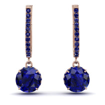 Sapphire Dangle Earrings With Hidden Halo - Adaline No. 74 image 1
