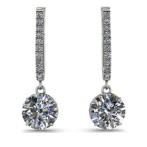 Diamond Dangle Earrings With Hidden Halo - Adaline No. 3 image 1