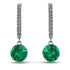 Emerald Dangle Earrings With Hidden Halo - Adaline No. 6 image 1