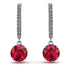 Ruby Dangle Earrings With Hidden Halo - Adaline No. 12