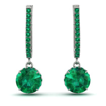 Emerald Dangle Earrings With Hidden Halo - Adaline No. 21 image 1