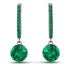 Emerald Dangle Earrings With Hidden Halo - Adaline No. 21