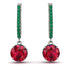 Ruby Dangle Earrings With Hidden Halo - Adaline No. 27 image 1