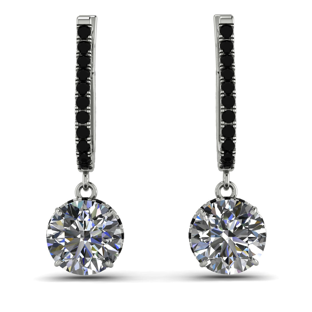Diamond Dangle Earrings With Hidden Halo - Adaline No. 33