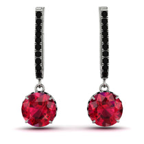 Ruby Dangle Earrings With Hidden Halo - Adaline No. 42 image 1