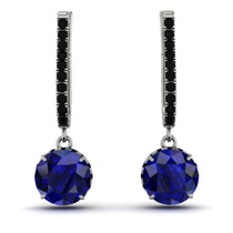 Sapphire Dangle Earrings With Hidden Halo - Adaline No. 45 image 1