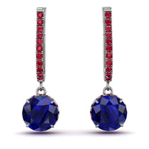 Sapphire Dangle Earrings With Hidden Halo - Adaline No. 60 image 1