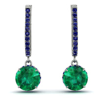 Emerald Dangle Earrings With Hidden Halo - Adaline No. 66 image 1