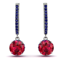 Ruby Dangle Earrings With Hidden Halo - Adaline No. 72 image 1