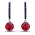 Ruby Dangle Earrings With Hidden Halo - Adaline No. 72