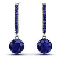 Sapphire Dangle Earrings With Hidden Halo - Adaline No. 75 image 1