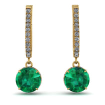 Emerald Dangle Earrings With Hidden Halo - Adaline No. 4 image 1